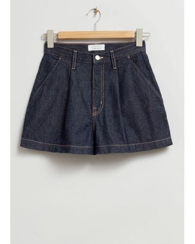 & Other Stories High-waist Denim Chino Shorts - Blue