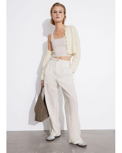 & Other Stories Relaxed Breezy Trousers - White