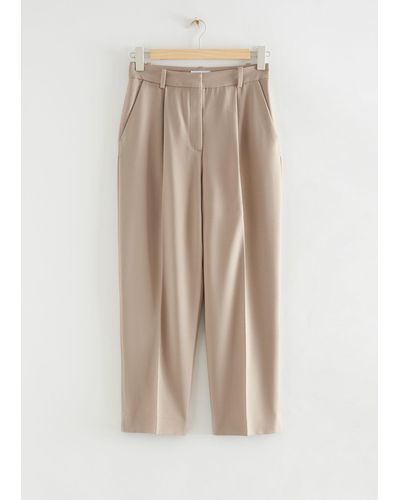 & Other Stories Tailored High-waisted Fitted Trousers - White