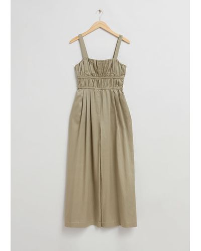 & Other Stories Wide Sleeveless Jumpsuit - Natural