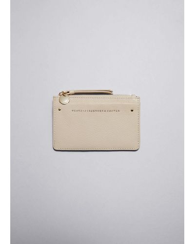 & Other Stories Leather Card Wallet - White