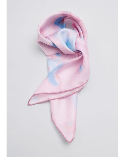 & Other Stories Floral Square Scarf - Pink