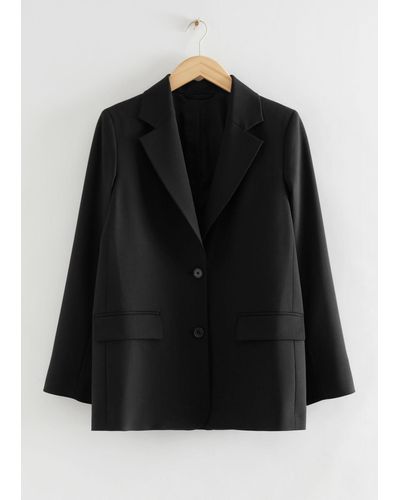& Other Stories Relaxed Single-breasted Blazer - Black