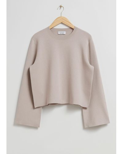 & Other Stories Wide-sleeve Knit Jumper - Grey