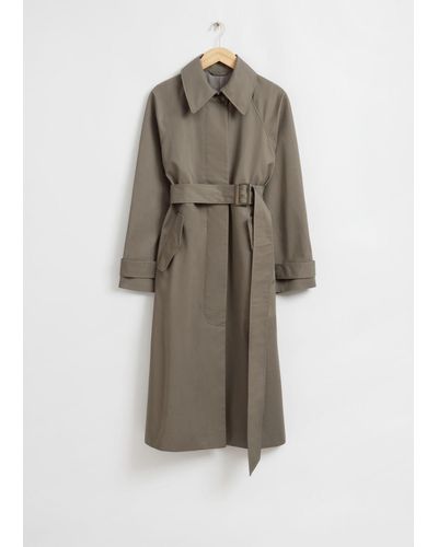 & Other Stories Relaxed Mid-length Trench Coat - Natural