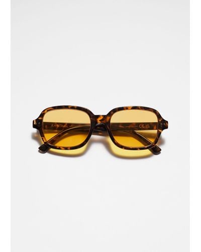 & Other Stories Rectangular Frame Sunglasses - Natural