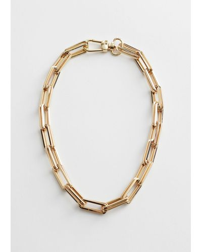 & Other Stories Chunky Chain Link Necklace - Metallic