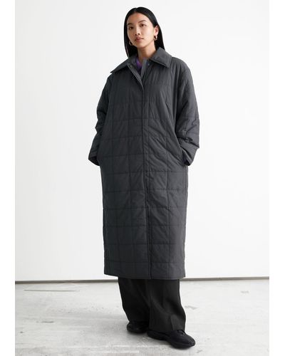 & Other Stories Relaxed Padded Puffer Coat - Gray