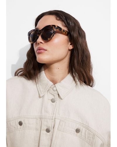 & Other Stories Oversized Round Lens Sunglasses - White