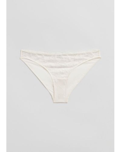 & Other Stories Poppy Lace Briefs - White