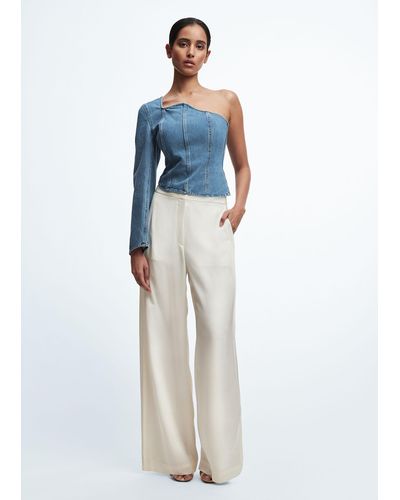 & Other Stories Straight High-waist Trousers - Blue