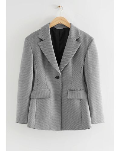 & Other Stories Tailored Single Breasted Blazer - Grey
