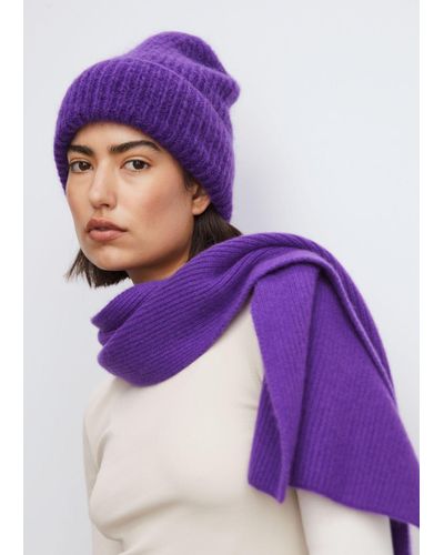 & Other Stories Cashmere Knit Scarf - Purple