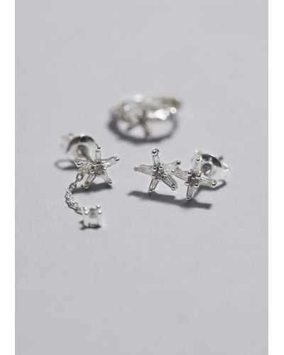 & Other Stories Starry Earrings Set - Grey