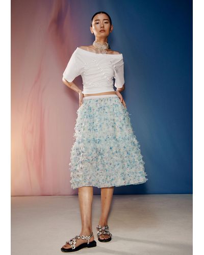 & Other Stories Floral-appliqué Mini Skirt - Blue