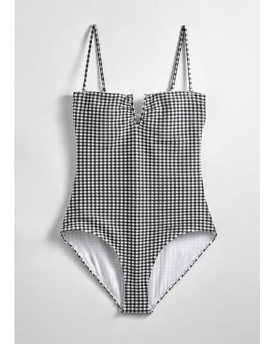 & Other Stories Bandeau Swimsuit - Grey