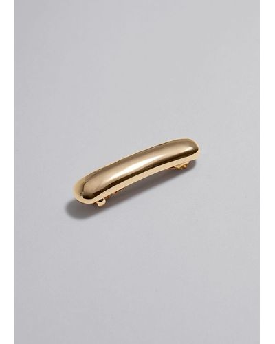 & Other Stories Gold-plated Hair Barrette - Grey