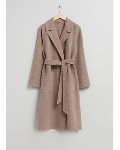 & Other Stories Patch Pocket Belted Coat - Brown