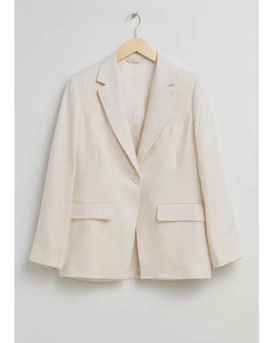 & Other Stories Relaxed Cut-away Tailored Blazer - Natural