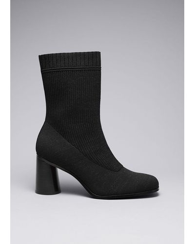 & Other Stories Knit Sock Boots - Black