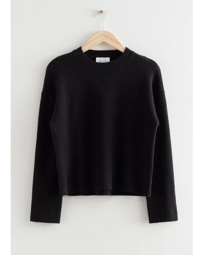 & Other Stories Relaxed Knit Sweater - Black