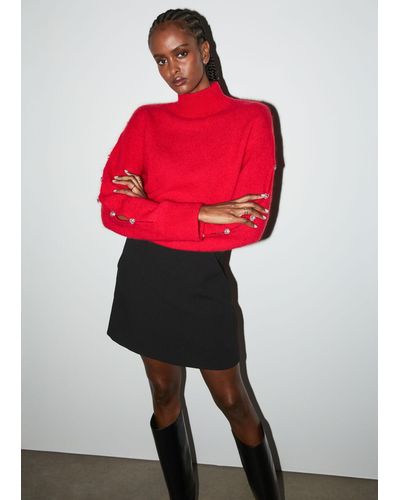 Designer top red sweater