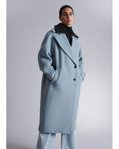 & Other Stories Oversized Wool Coat - Blue