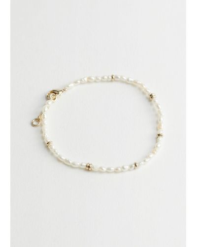 & Other Stories Beaded Pearl Bracelet - Natural
