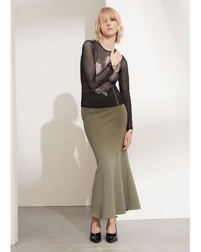 & Other Stories Fluted Maxi Skirt - Natural