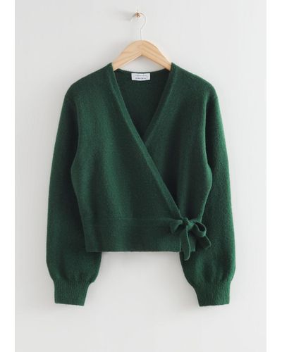 & Other Stories Wrap Sweater - Green
