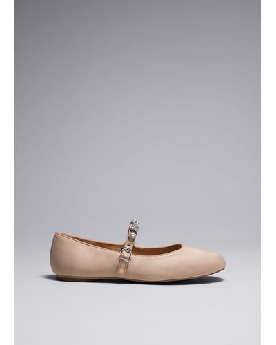 & Other Stories Crystal-embellished Ballet Flats - Grey