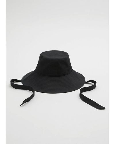 & Other Stories Ribbon Bucket Hat - Black