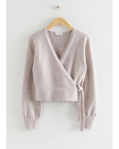 & Other Stories Wrap Sweater - White