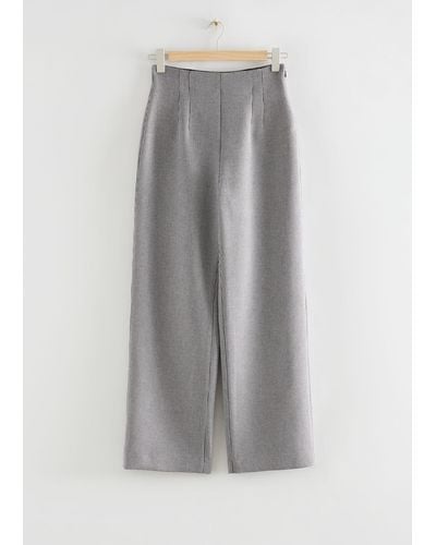& Other Stories High-waisted Wide Leg Pants - Grey