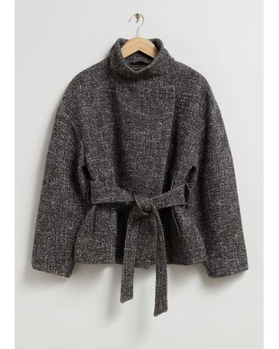 & Other Stories Belted Coat - Grey