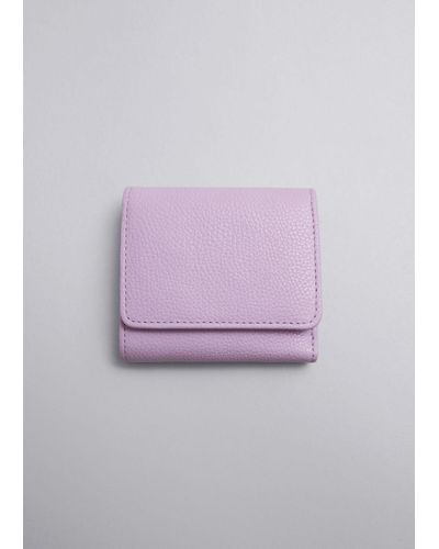 & Other Stories Textured Leather Wallet - Purple