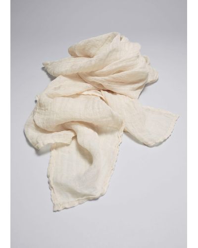 & Other Stories Large Linen Scarf - Natural