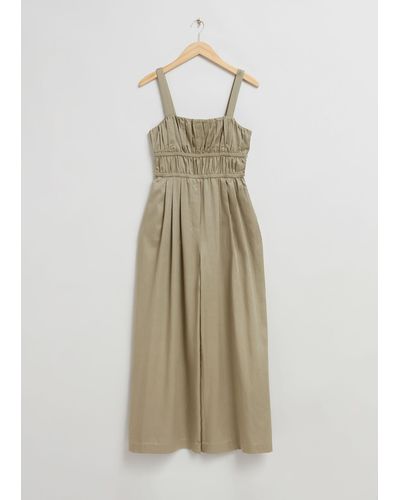 & Other Stories Wide Sleeveless Jumpsuit - Natural