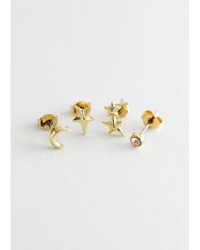 & Other Stories Starry Sky Stud Earrings Set - White