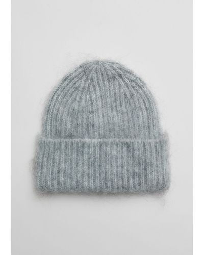& Other Stories Brushed Mohair-blend Beanie - Grey