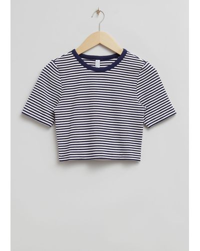 & Other Stories Cropped T-shirt - Blue