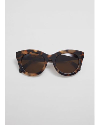 & Other Stories Oversized Round Lens Sunglasses - White