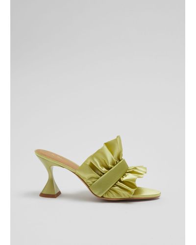 & Other Stories Satin Mules - Green
