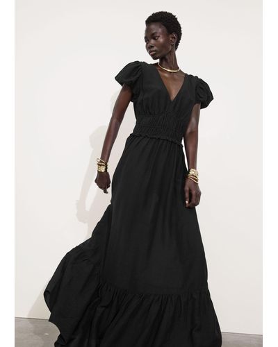 & Other Stories Tiered Maxi Dress - Black
