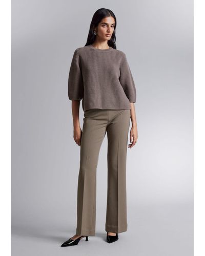 & Other Stories Flared Pants - Brown
