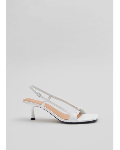 & Other Stories Buckled Strappy Heeled Sandals - White