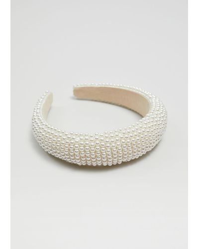 & Other Stories Pearl-embellished Alice Headband - White