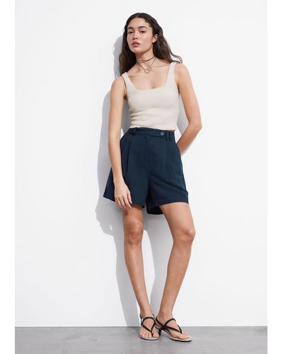 & Other Stories Tailored Shorts - Blue