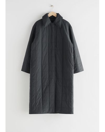 & Other Stories Relaxed Padded Puffer Coat - Grey