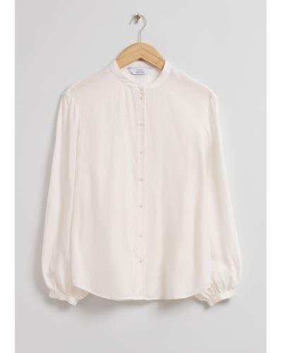 & Other Stories Loose-fit Round Neck Blouse - Natural